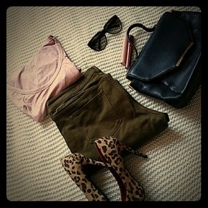 Forest green Super skinny jeans